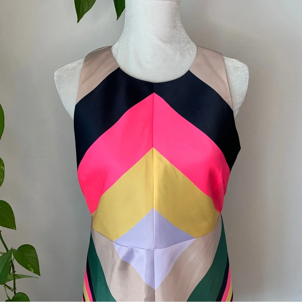 J. Crew Collection Pop Stripe Sheath Dress Navy Azalea size 6 - Picture 5 of 8